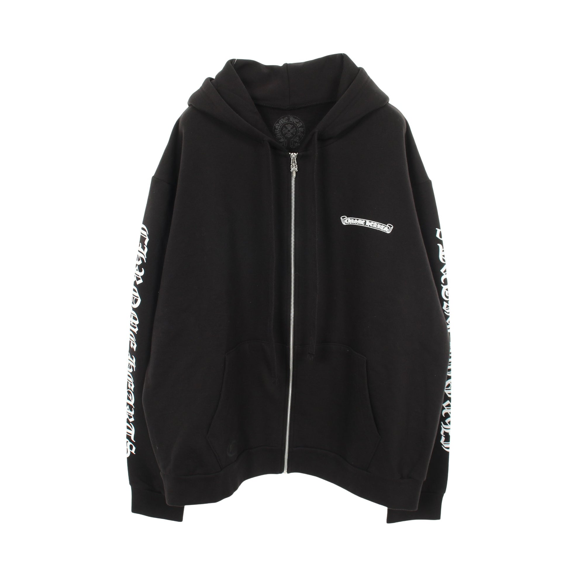 ジップアップパーカー アームロゴ コットン ブラック 裏起毛 クロムハーツ トップス Chrome Hearts