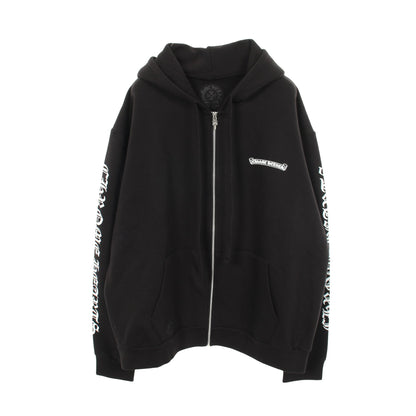 ジップアップパーカー アームロゴ コットン ブラック 裏起毛 クロムハーツ トップス Chrome Hearts