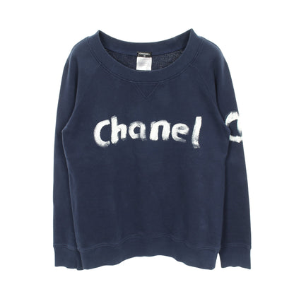 CHRISTMAS2013 スウェットシャツ クルーネック ロゴ コットン ネイビー シャネル トップス CHANEL