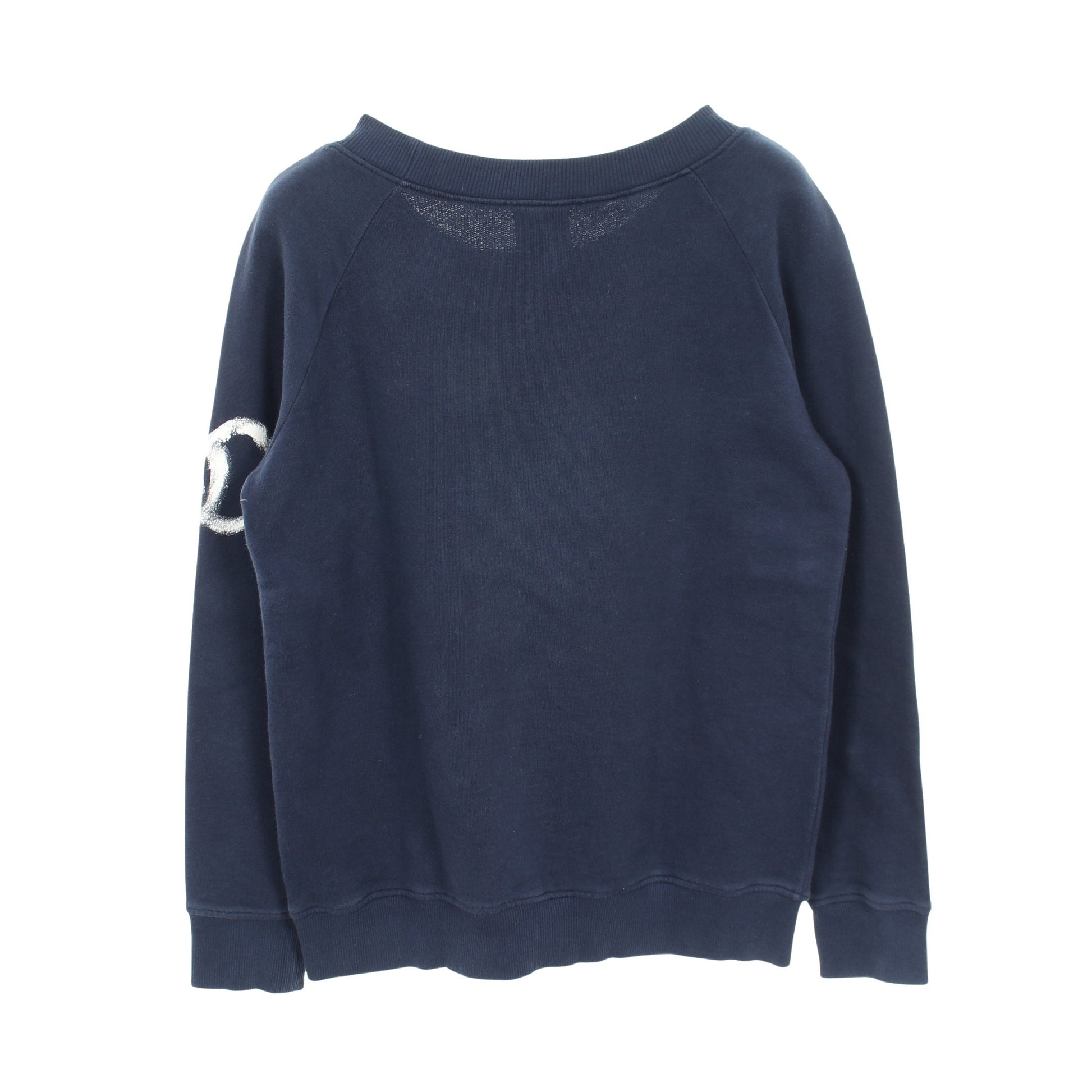 CHRISTMAS2013 スウェットシャツ クルーネック ロゴ コットン ネイビー シャネル トップス CHANEL