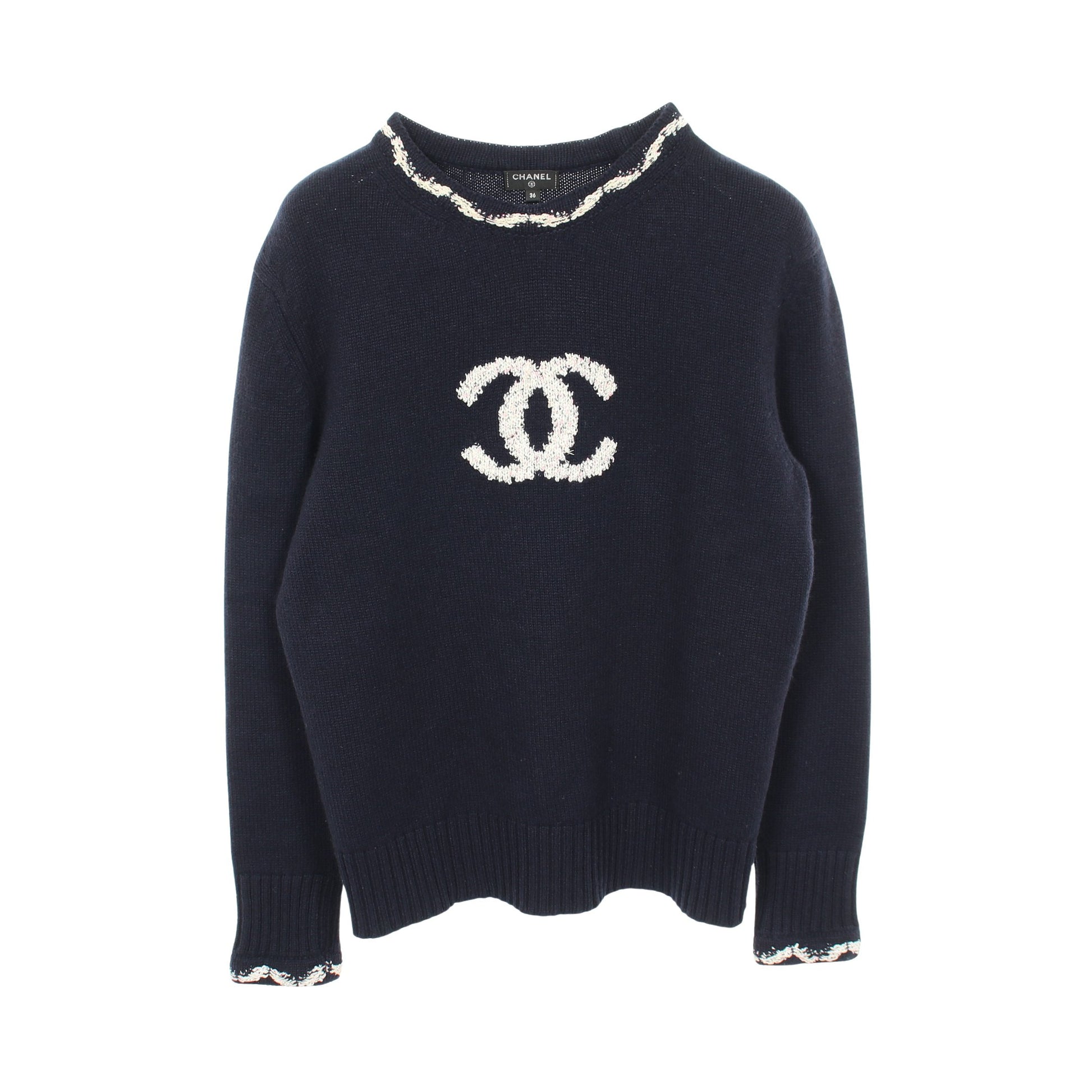 ココマーク ニット カシミヤ ネイビー シャネル トップス CHANEL