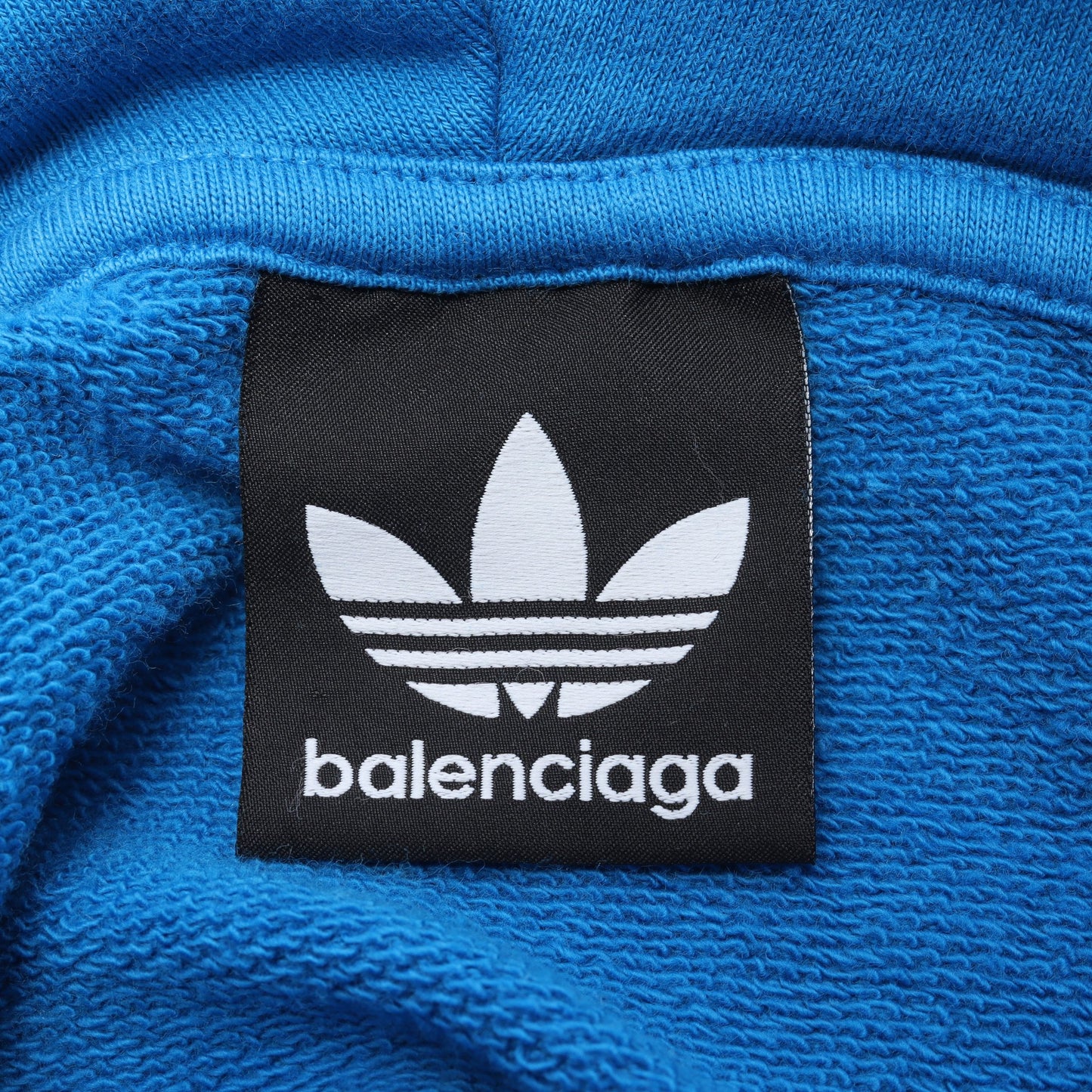 BALENCIAGA × adidas プルオーバーパーカー ロゴ 刺繍 コットン ブルー バレンシアガ トップス BALENCIAGA