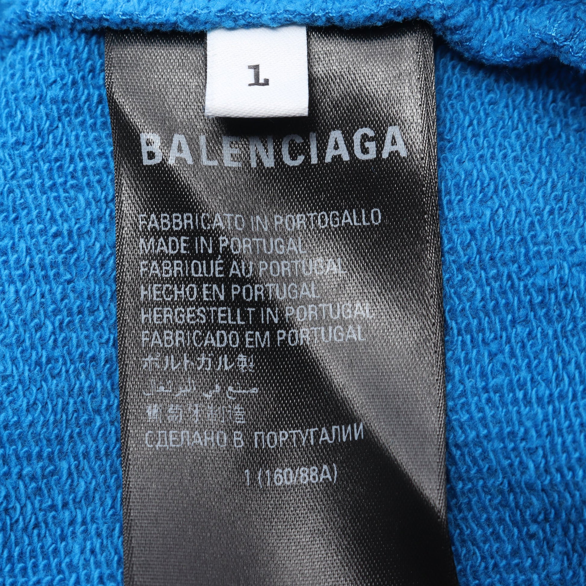 BALENCIAGA × adidas プルオーバーパーカー ロゴ 刺繍 コットン ブルー バレンシアガ トップス BALENCIAGA