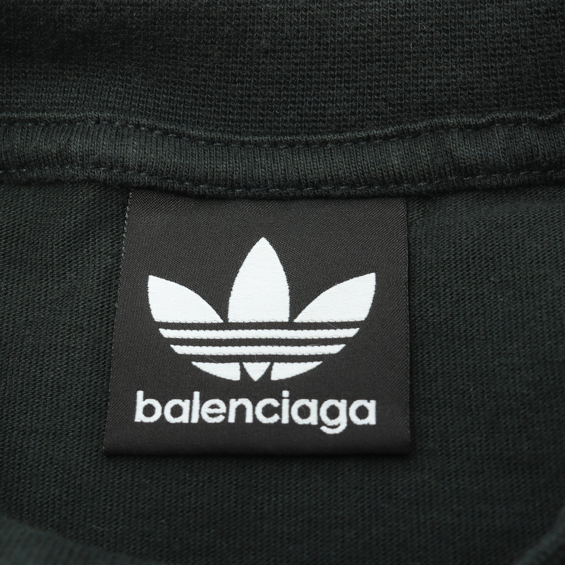 BALENCIAGA × adidas トレフォイル 半袖Tシャツ クルーネック 刺繍 コットン ダークグリーン バレンシアガ トップス BALENCIAGA