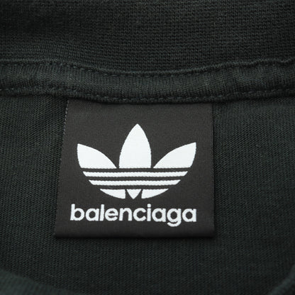 BALENCIAGA × adidas トレフォイル 半袖Tシャツ クルーネック 刺繍 コットン ダークグリーン バレンシアガ トップス BALENCIAGA