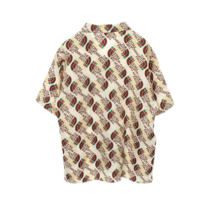 GUCCI × THE NORTH FACE シャツ オープンカラー 半袖 ロゴ総柄 シルク アイボリー ブラウン グッチ トップス GUCCI
