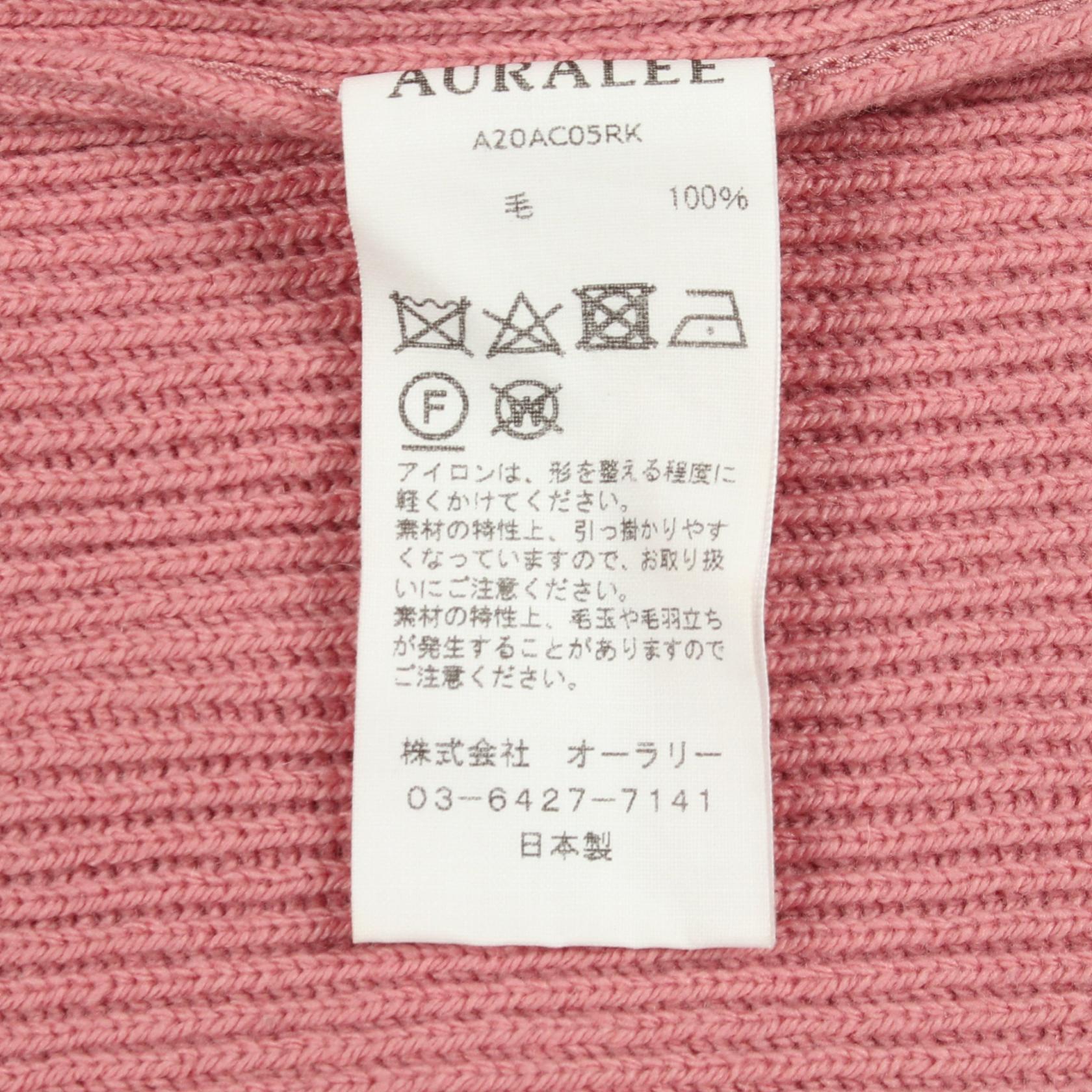カーディガン ウール ダスティピンク オーラリー トップス AURALEE