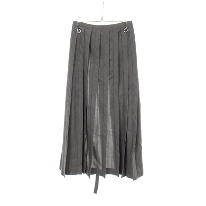 virgin wool pleated half kilt プリーツ ラップスカート ウール グレー ディオール ボトムス DIOR
