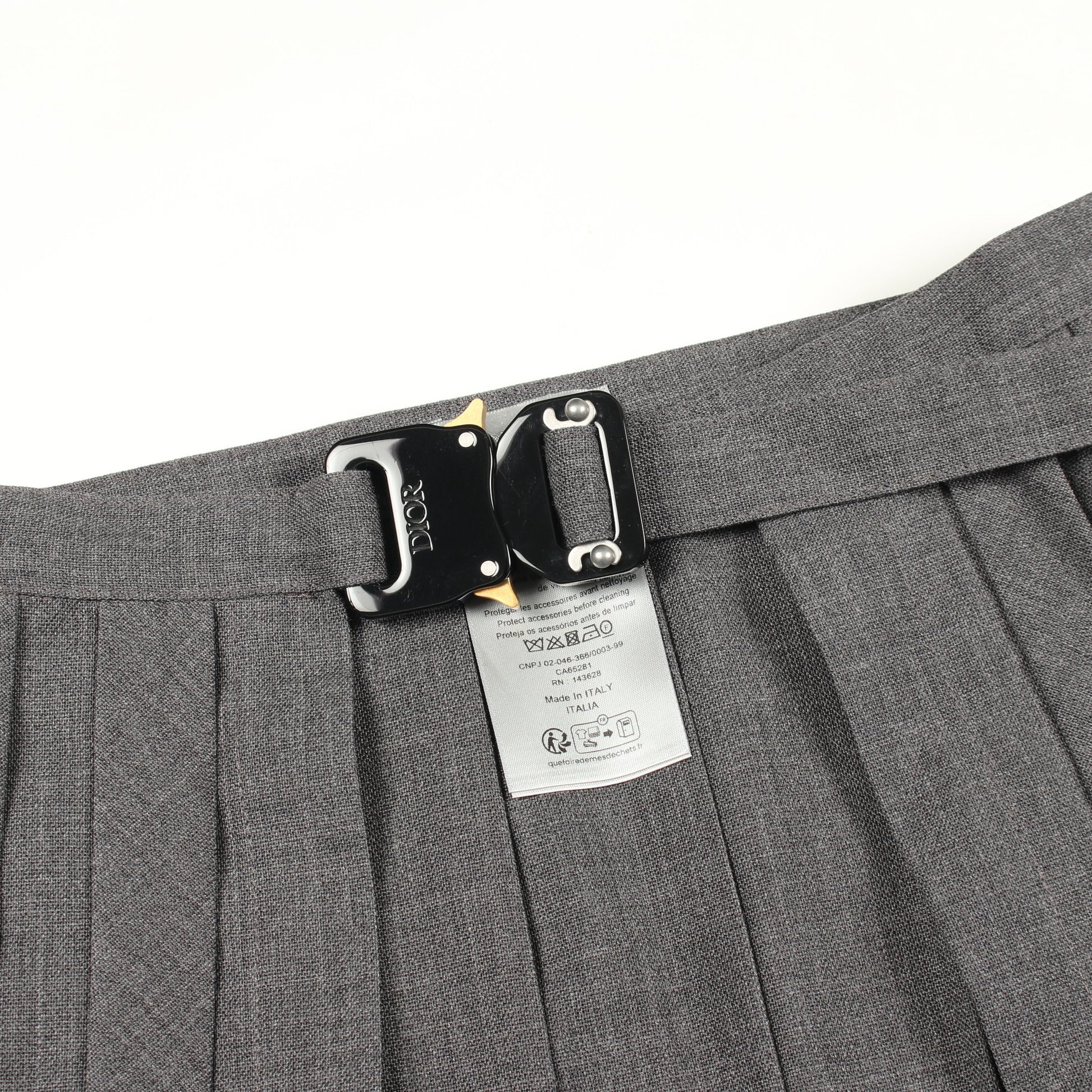 virgin wool pleated half kilt プリーツ ラップスカート ウール グレー ディオール ボトムス DIOR