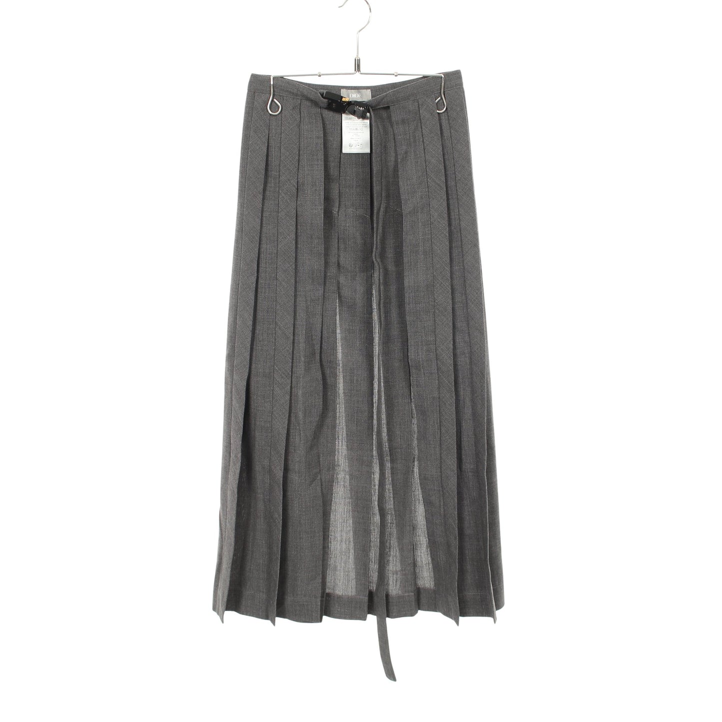 virgin wool pleated half kilt プリーツ ラップスカート ウール グレー ディオール ボトムス DIOR