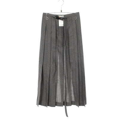 virgin wool pleated half kilt プリーツ ラップスカート ウール グレー ディオール ボトムス DIOR