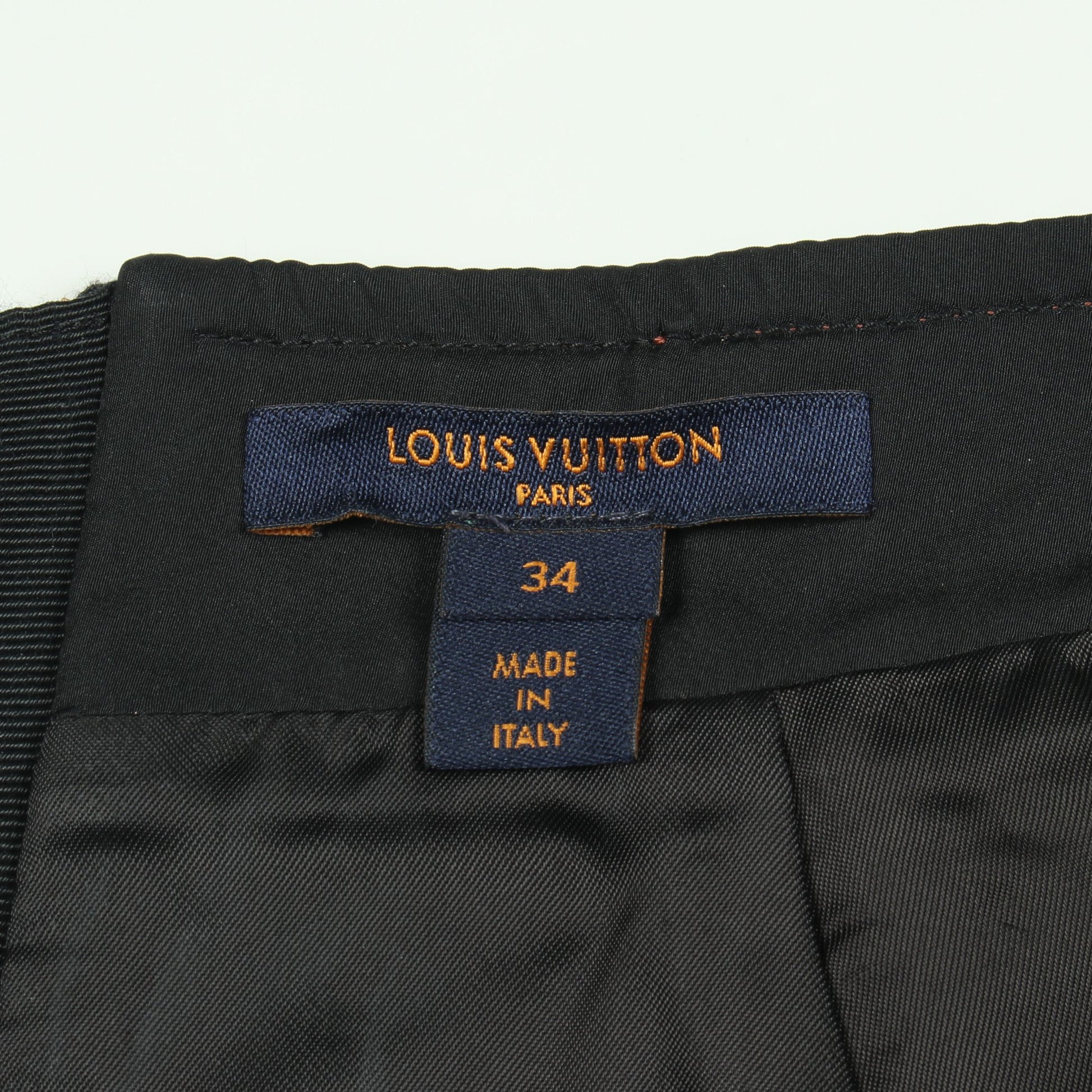 モノグラム バイカラージップアップ スカート レザー ライトブラウン ブラック ルイヴィトン ボトムス LOUIS VUITTON