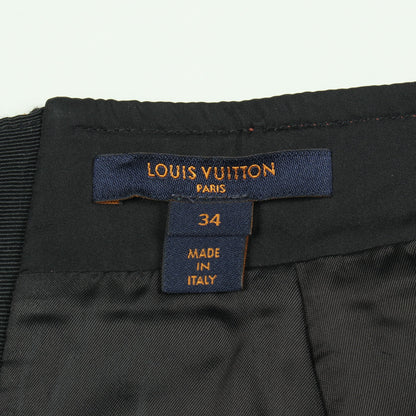 モノグラム バイカラージップアップ スカート レザー ライトブラウン ブラック ルイヴィトン ボトムス LOUIS VUITTON
