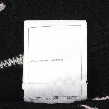 ココマークボタン ニット スカート ストライプ カシミヤ ブラック ホワイト ピンク シャネル ボトムス CHANEL