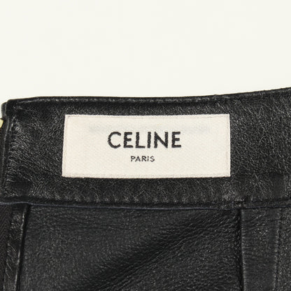 トリオンフ スカート ラムスキン ブラック セリーヌ ボトムス CELINE