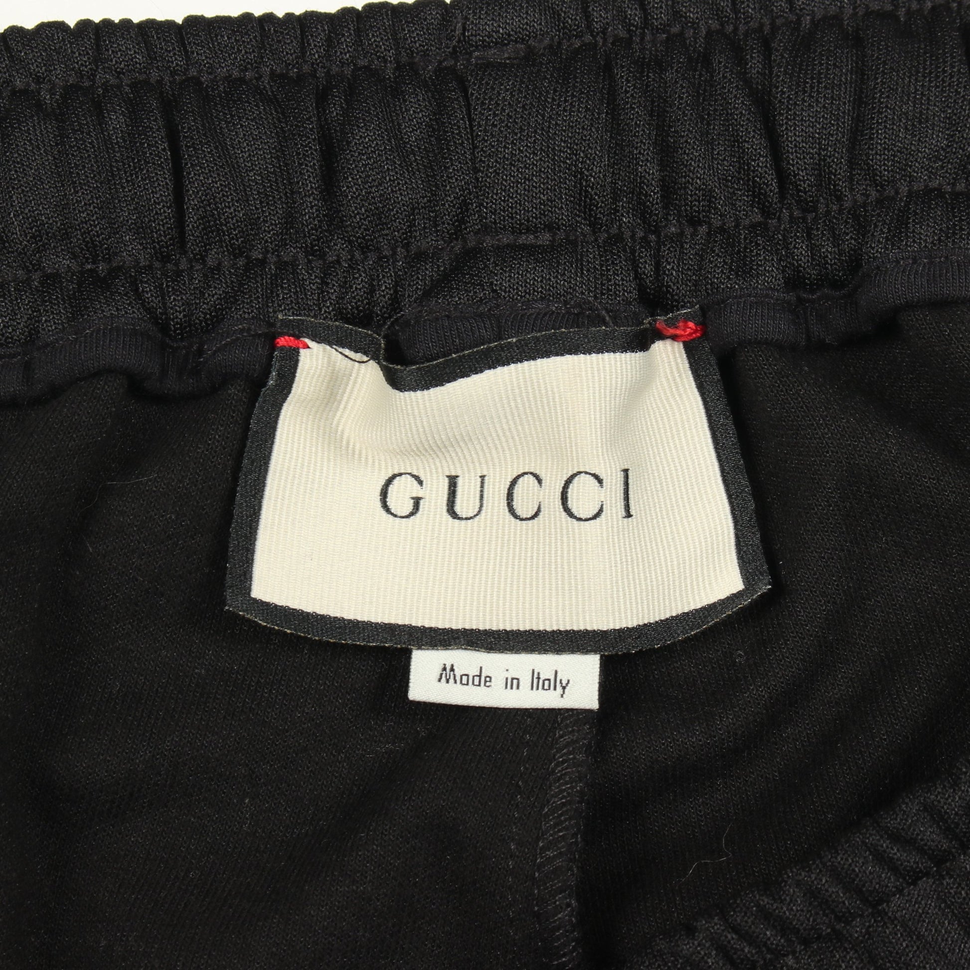 GUCCI BAND スウェットパンツ ジョガーパンツ ロゴ刺繍 コットン ブラック レッド グッチ ボトムス GUCCI