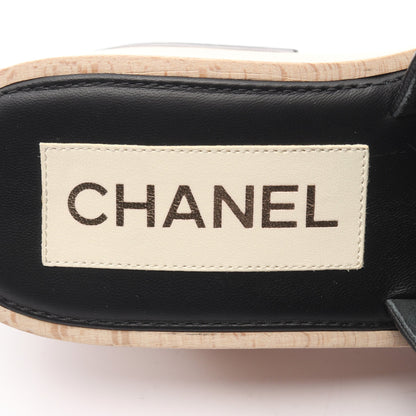 マトラッセ ウッドソール ミュール サンダル レザー ブラック シャネル シューズ CHANEL