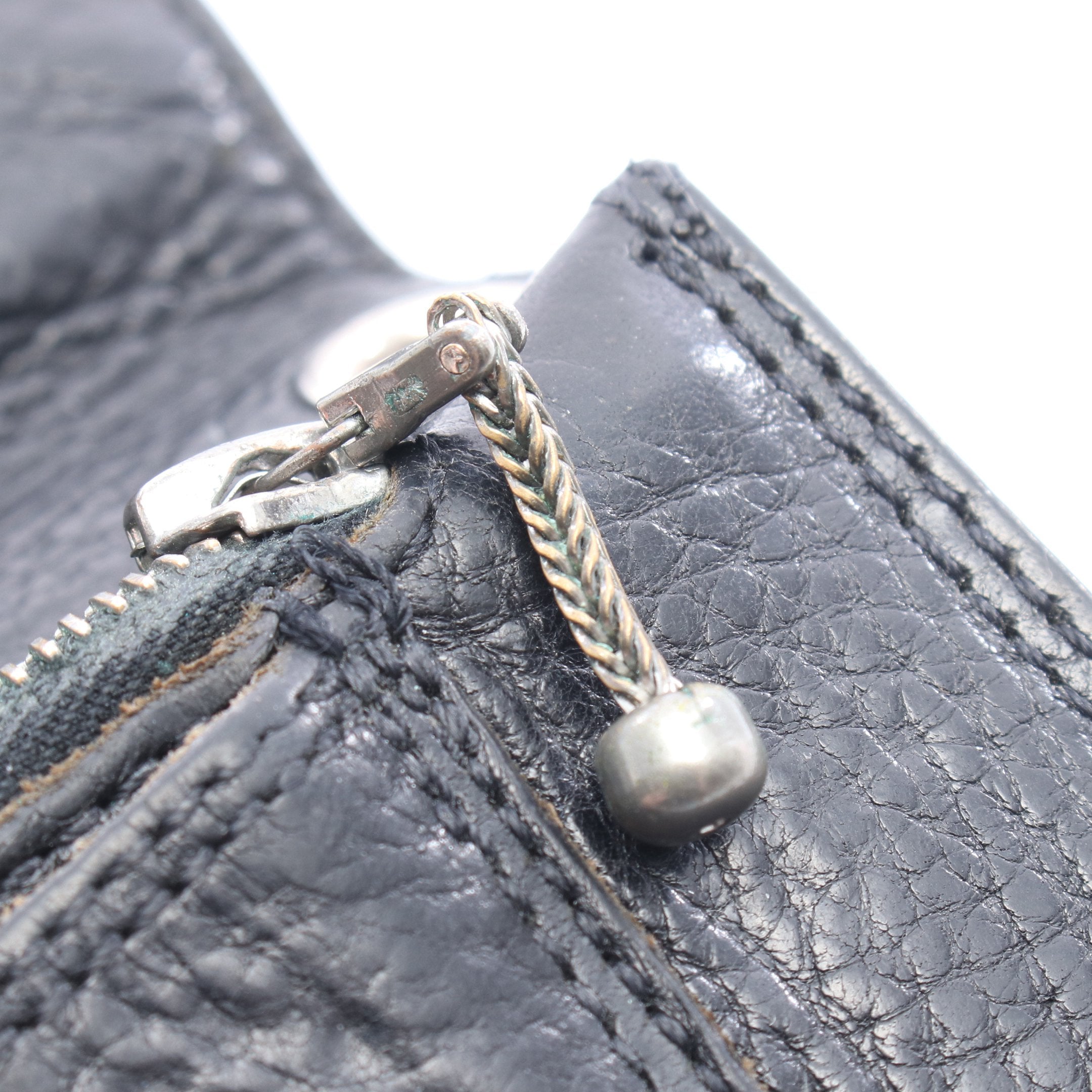2ZIP クロスボールボタン 二つ折り財布 レザー ブラック クロムハーツ