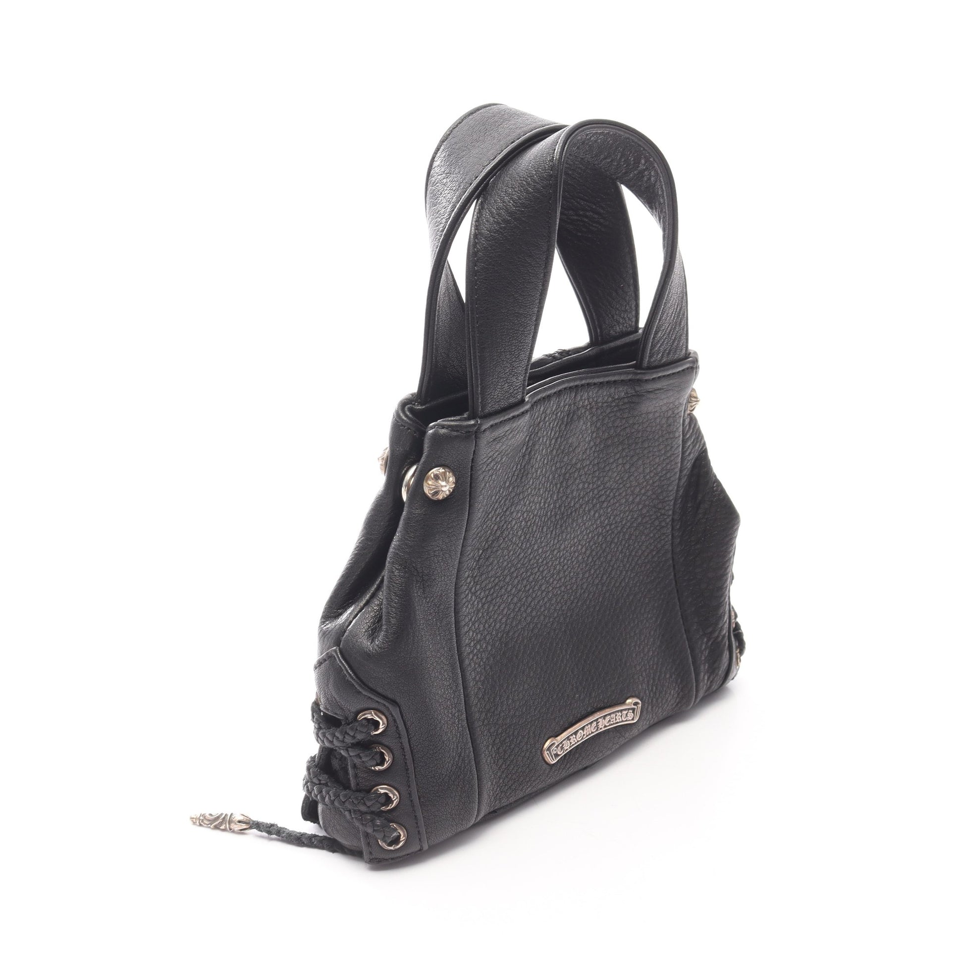 JJDean JJディーン ミニ ハンドバッグ レザー ブラック クロムハーツ バッグ Chrome Hearts
