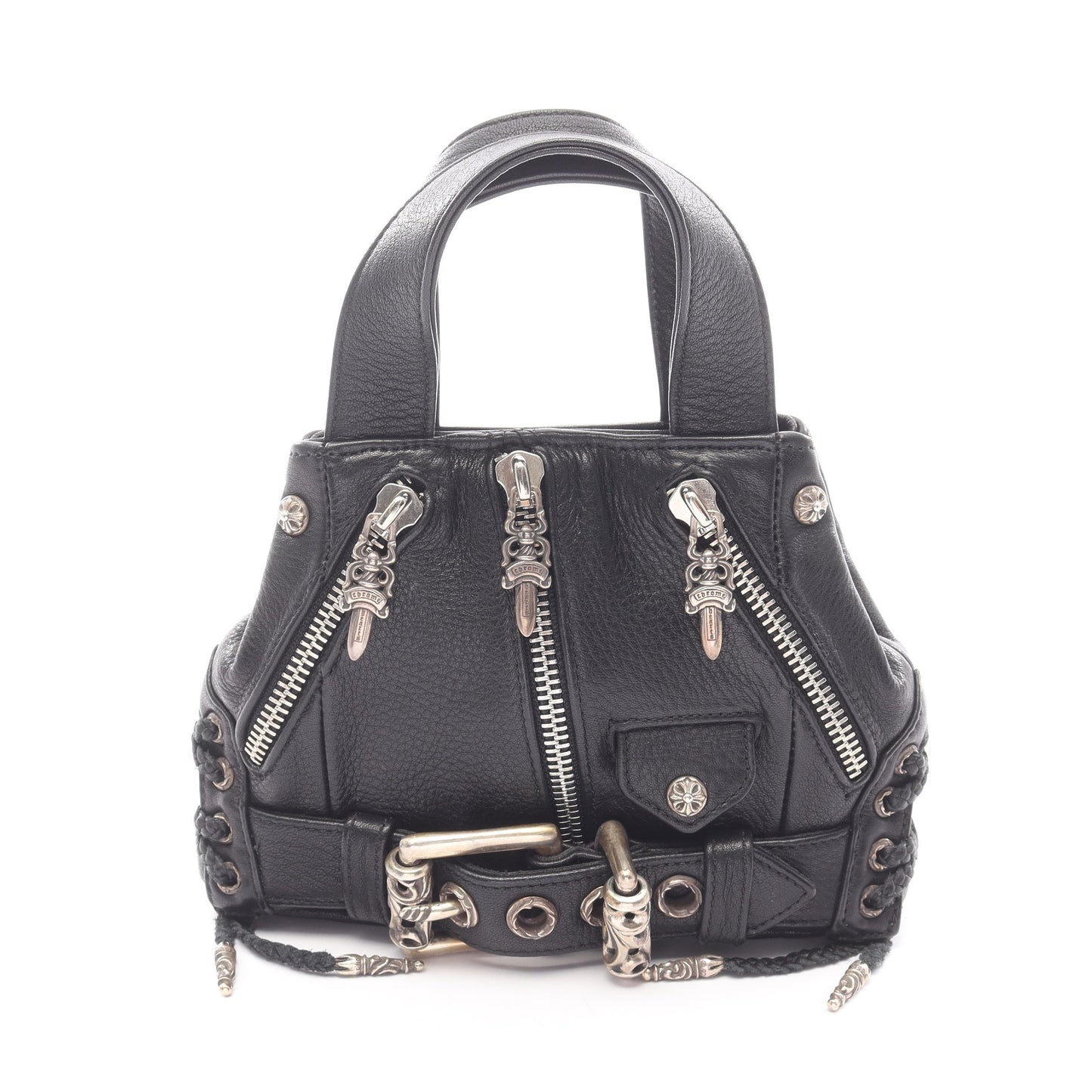 JJDean JJディーン ミニ ハンドバッグ レザー ブラック クロムハーツ バッグ Chrome Hearts