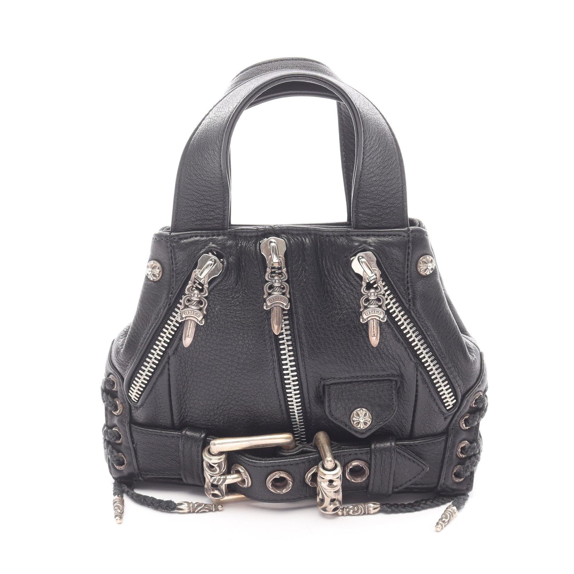 JJDean JJディーン ミニ ハンドバッグ レザー ブラック クロムハーツ バッグ Chrome Hearts