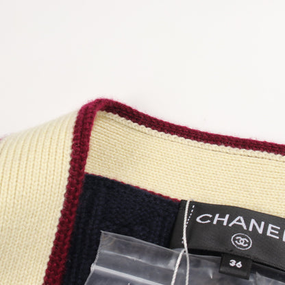 ライオンボタン カーディガン カシミヤ コットン ネイビー アイボリー ボルドー シャネル トップス CHANEL