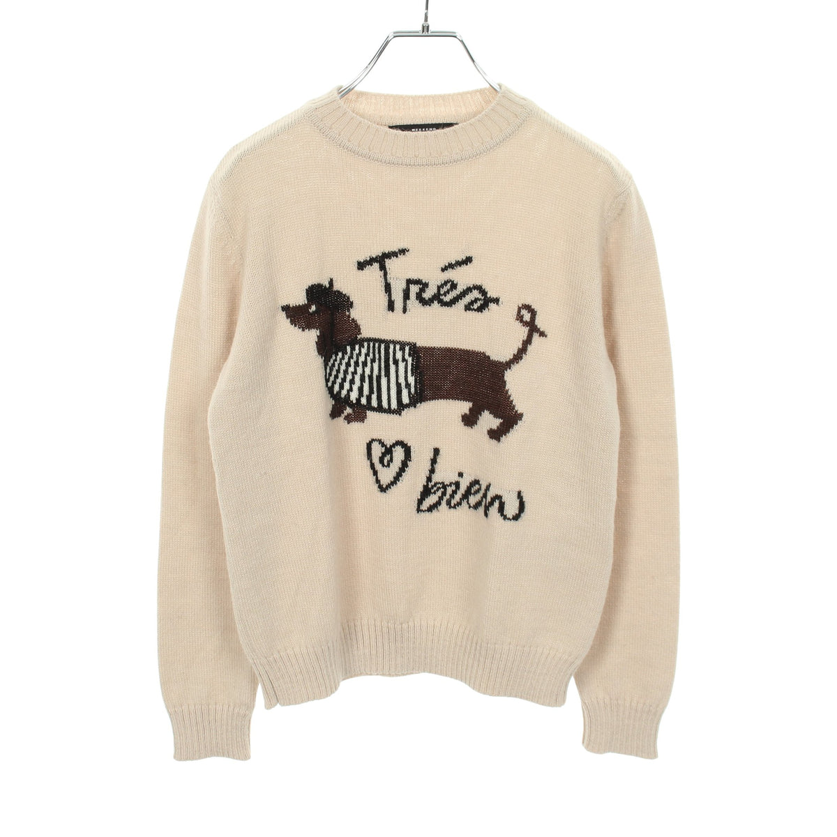 NITRA ニトラ ニット クルーネック 長袖 アルパカ ウール ベージュ ダークブラウン マックスマーラウィークエンド トップス Max Mara Weekend