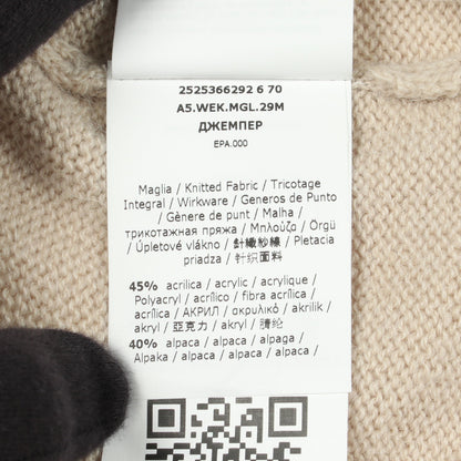 NITRA ニトラ ニット クルーネック 長袖 アルパカ ウール ベージュ ダークブラウン マックスマーラウィークエンド トップス Max Mara Weekend