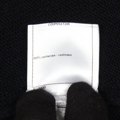 ココマークボタン ロング カーディガン カシミヤ ネイビー ホワイト シャネル トップス CHANEL