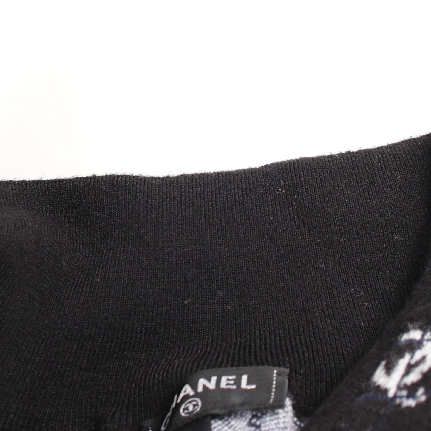 ココマーク ロゴ ニット ハーフジップ 総柄 ウール ブラック ネイビー ホワイト シャネル トップス CHANEL