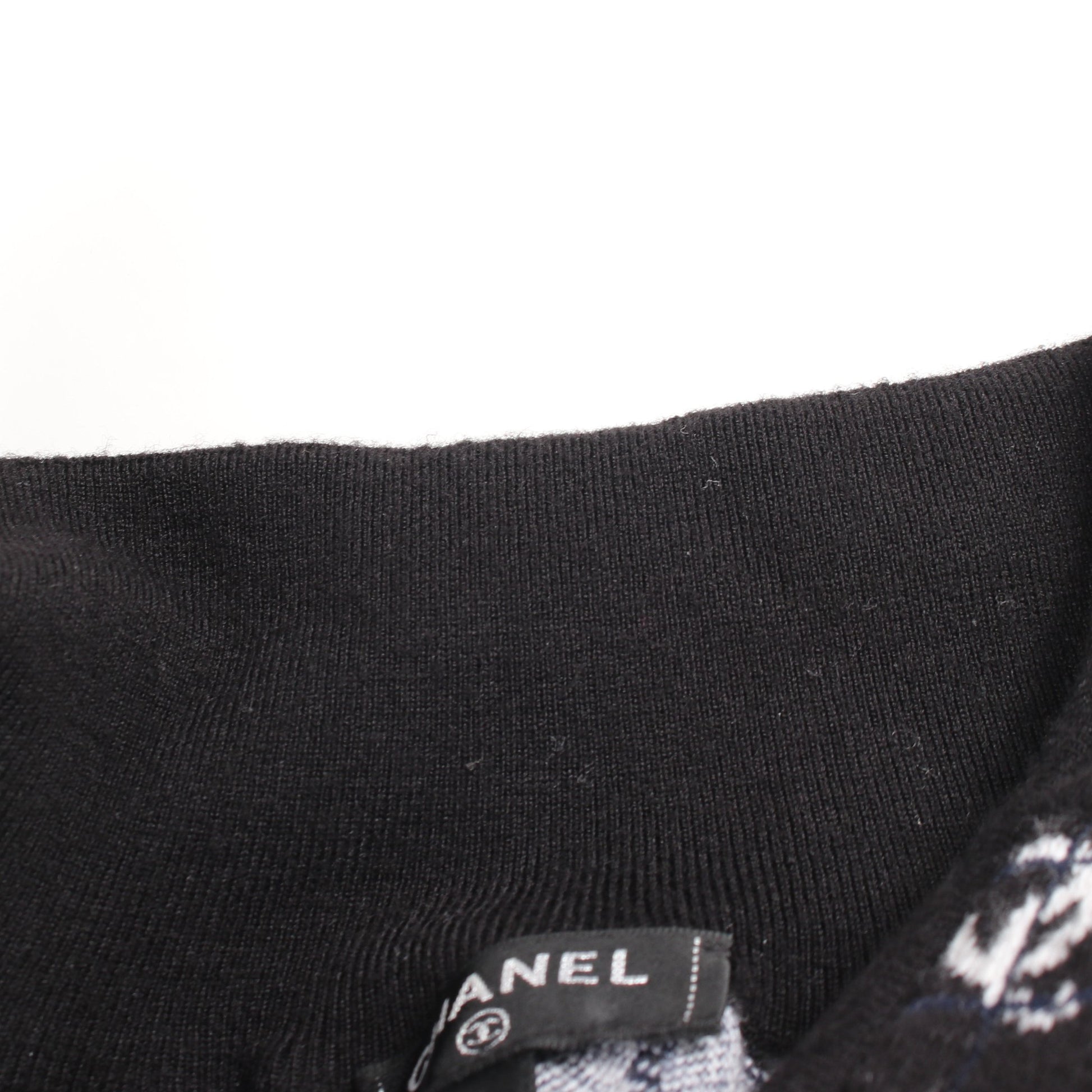 ココマーク ロゴ ニット ハーフジップ 総柄 ウール ブラック ネイビー ホワイト シャネル トップス CHANEL