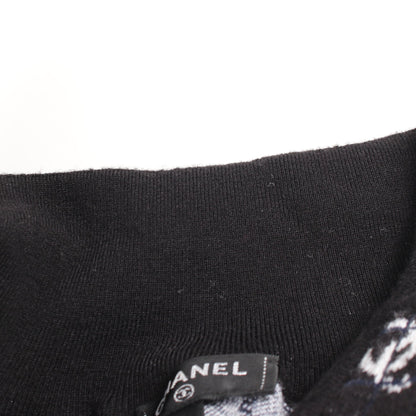 ココマーク ロゴ ニット ハーフジップ 総柄 ウール ブラック ネイビー ホワイト シャネル トップス CHANEL