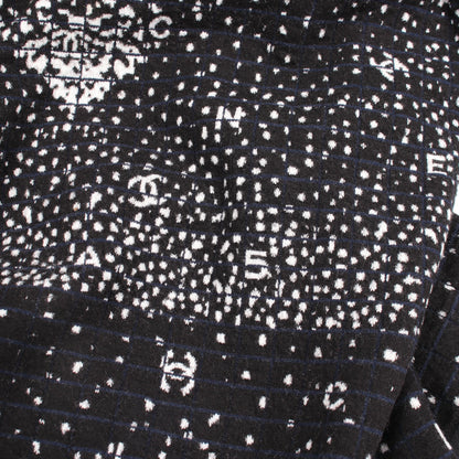 ココマーク ロゴ ニット ハーフジップ 総柄 ウール ブラック ネイビー ホワイト シャネル トップス CHANEL