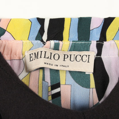 ブラウス 長袖 フリル 総柄 シルク マルチカラー エミリオプッチ トップス EMILIO PUCCI