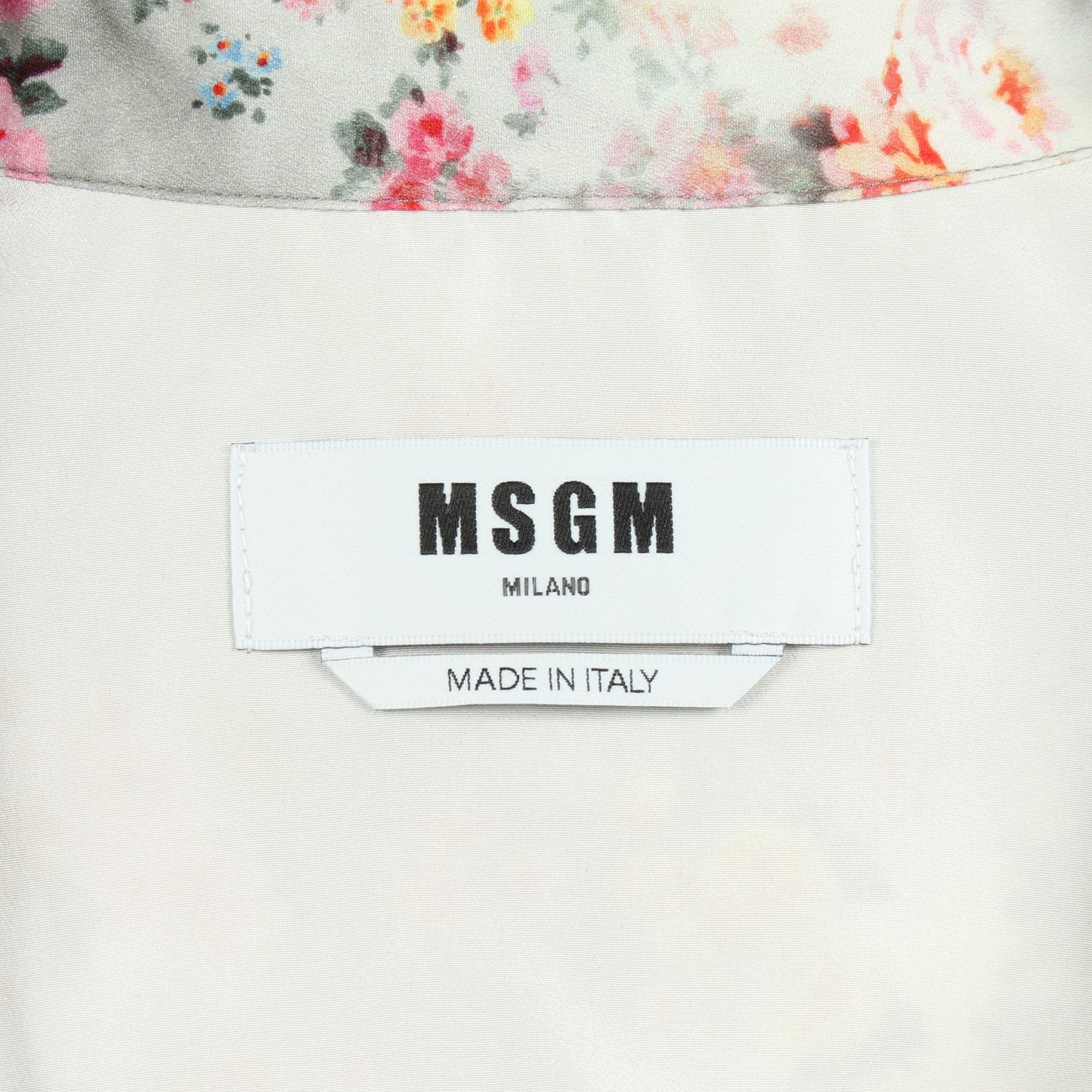 ブラウス 長袖 花柄 フリル グレー マルチカラー エムエスジーエム トップス MSGM