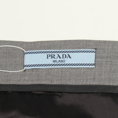 プリーツ スカート ウール グレー プラダ ボトムス PRADA