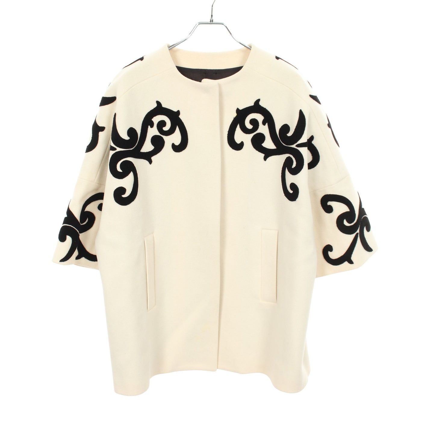 コート ウール オフホワイト ブラック エムエスジーエム アウター MSGM