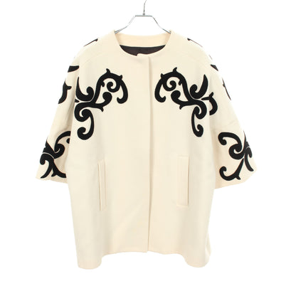 コート ウール オフホワイト ブラック エムエスジーエム アウター MSGM