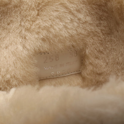 ブーツ シアリング アイボリー 三角プレート プラダ シューズ PRADA