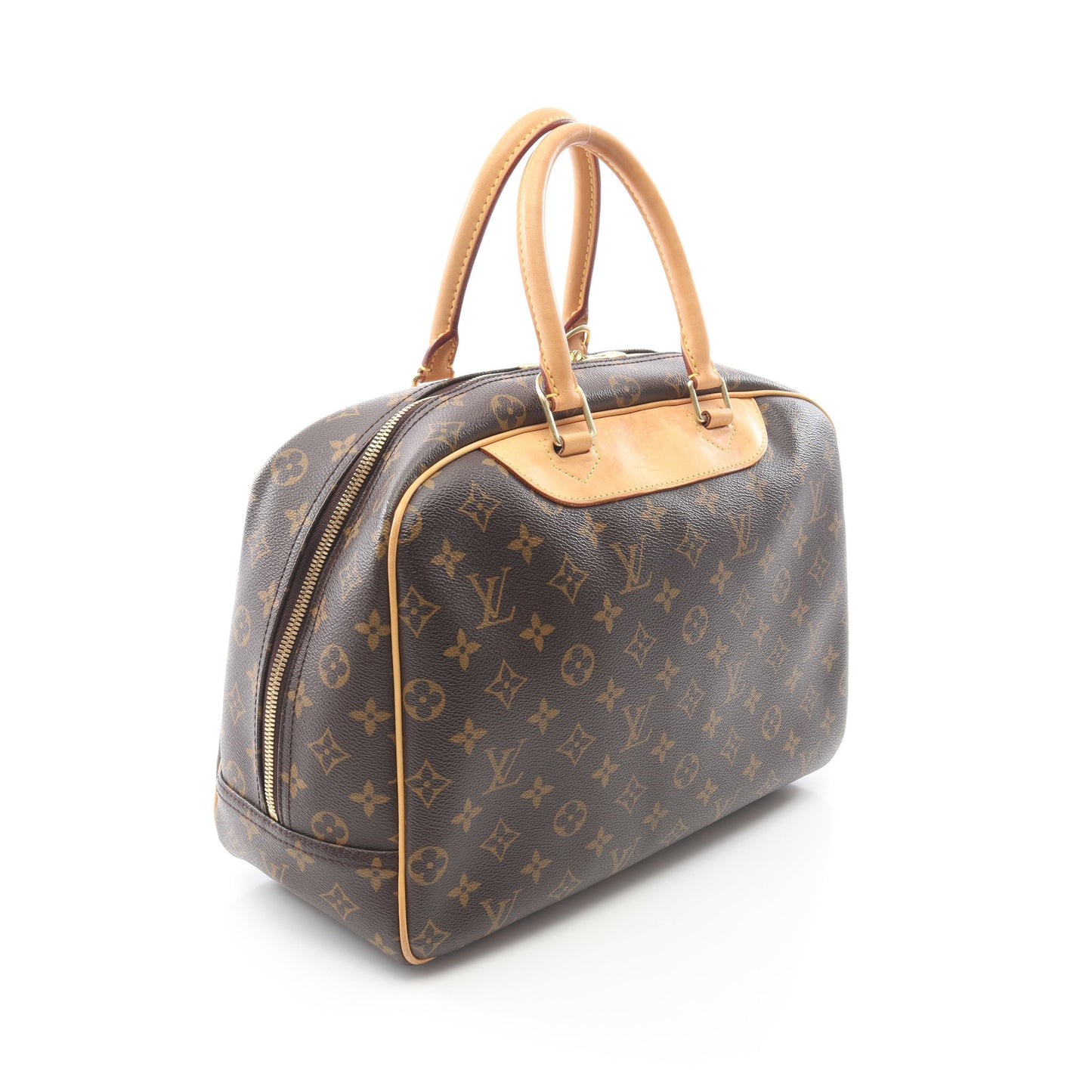 ドーヴィル ボーリングヴァニティ モノグラム ハンドバッグ PVC レザー ブラウン ルイヴィトン バッグ LOUIS VUITTON