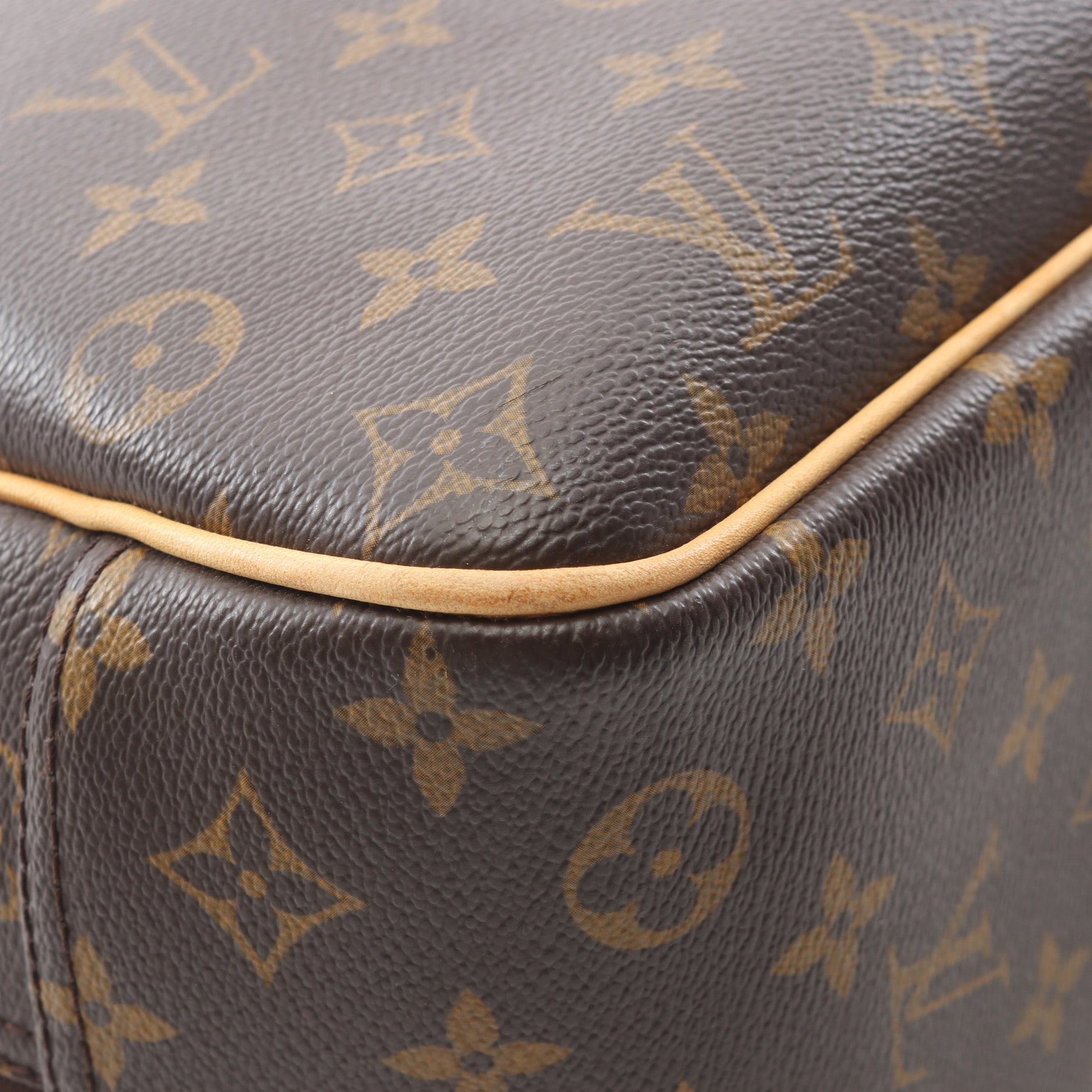 ドーヴィル ボーリングヴァニティ モノグラム ハンドバッグ PVC レザー ブラウン ルイヴィトン バッグ LOUIS VUITTON