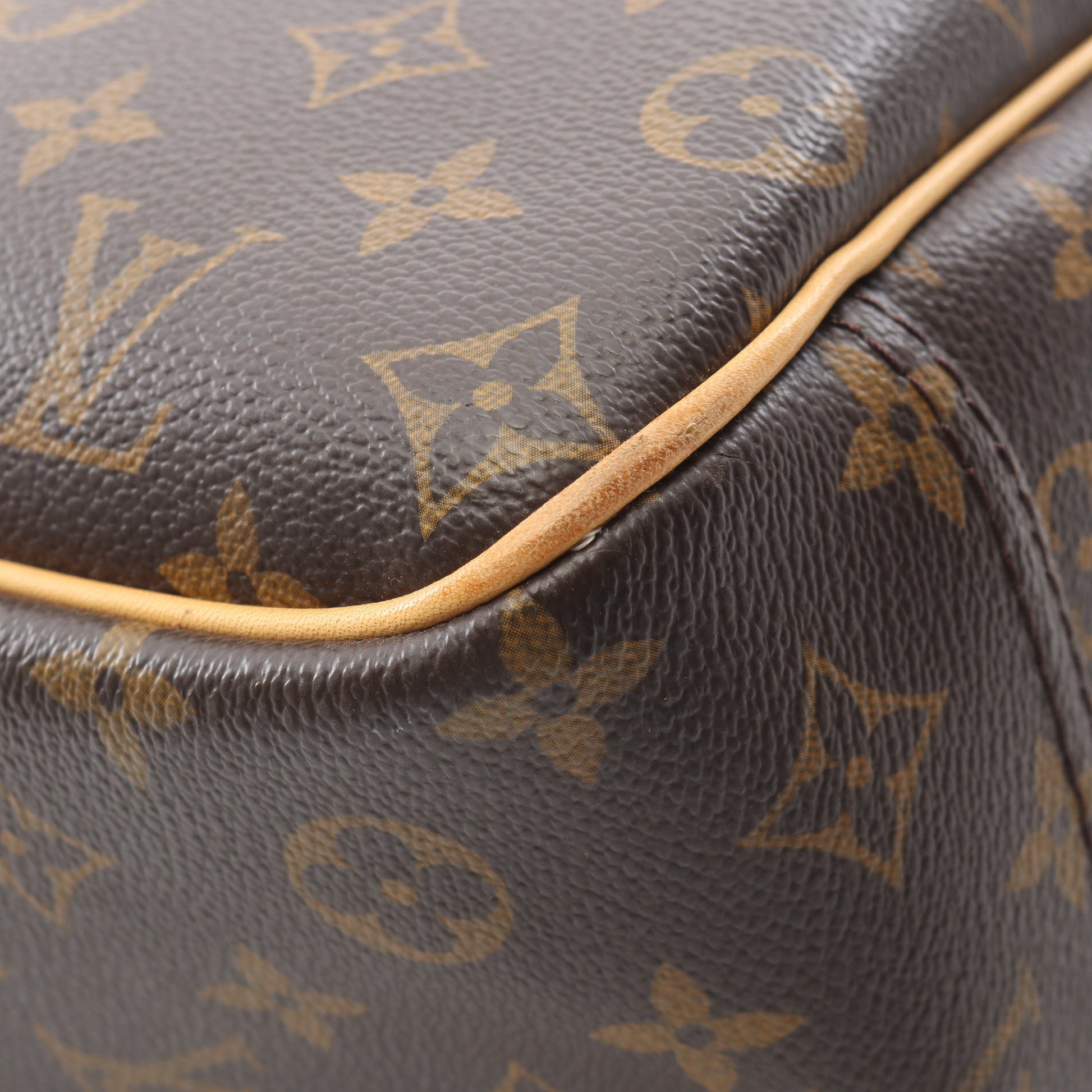 ドーヴィル ボーリングヴァニティ モノグラム ハンドバッグ PVC レザー ブラウン ルイヴィトン バッグ LOUIS VUITTON