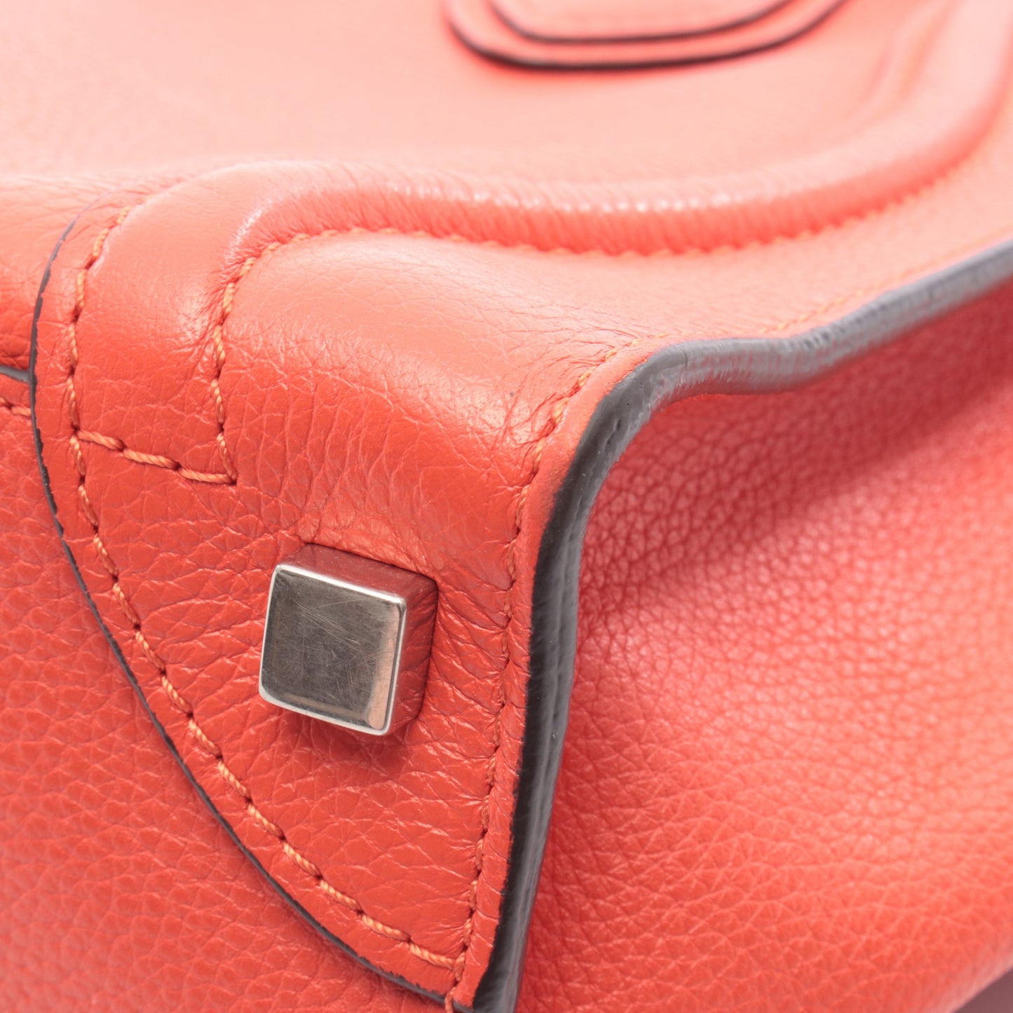 ラゲージ マイクロショッパー ハンドバッグ トートバッグ レザー オレンジレッド セリーヌ バッグ CELINE