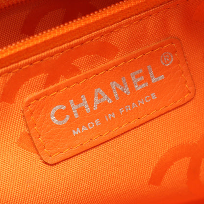 カンボンライン ボーリングバッグ ショルダーバッグ レザー エナメルレザー ベージュ シルバー金具 シャネル バッグ CHANEL