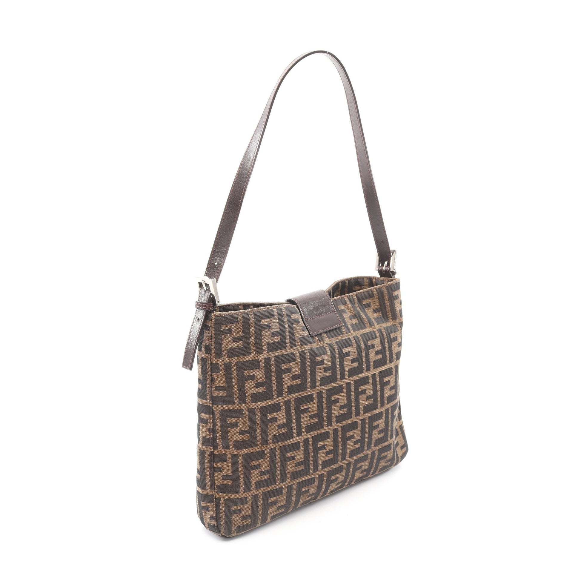 ズッカ ワンショルダーバッグ ナイロン レザー ブラウン ダークブラウン フェンディ バッグ FENDI