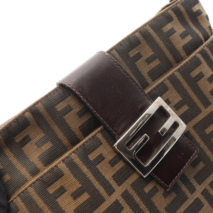 ズッカ ワンショルダーバッグ ナイロン レザー ブラウン ダークブラウン フェンディ バッグ FENDI