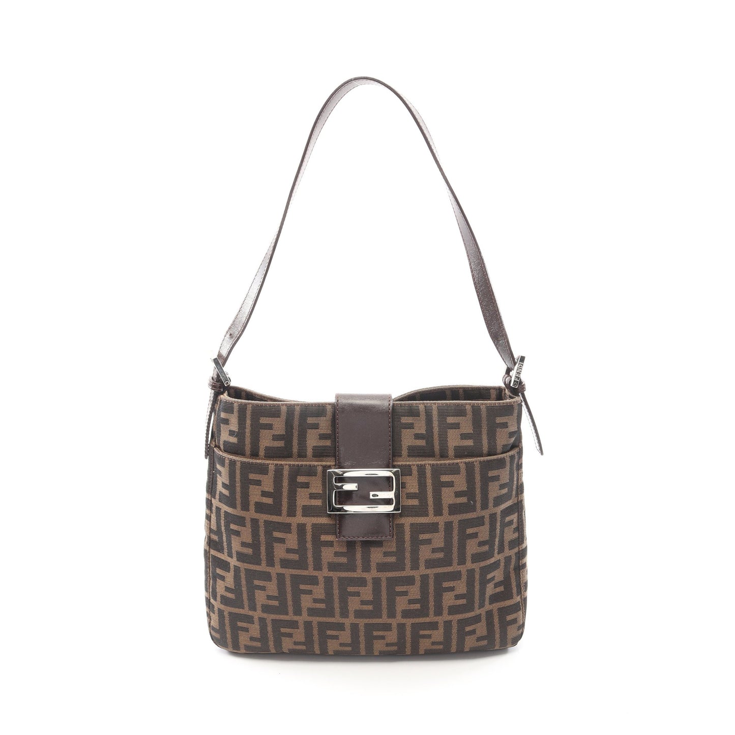 ズッカ ワンショルダーバッグ ナイロン レザー ブラウン ダークブラウン フェンディ バッグ FENDI