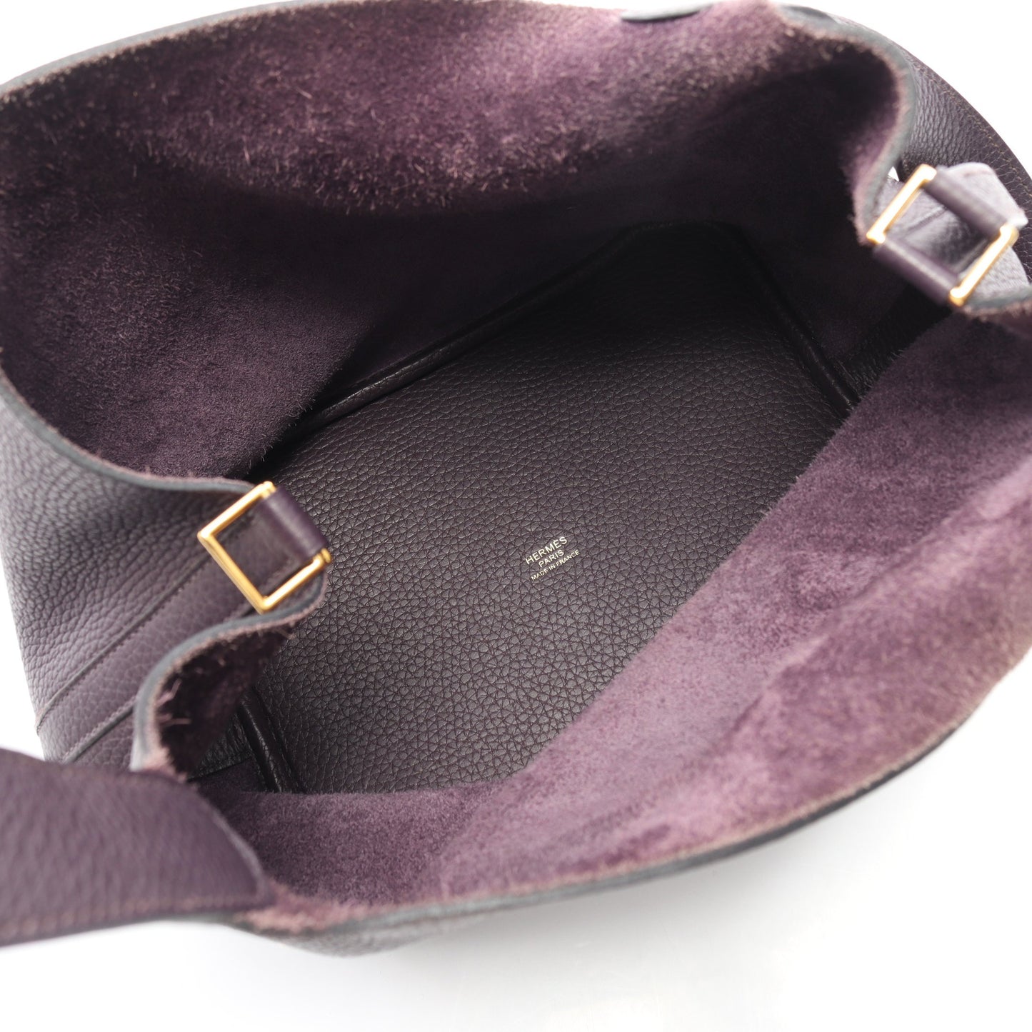 ピコタンロックMM レザン ハンドバッグ トリヨンクレマンス ダークパープル ゴールド金具 D刻印 エルメス バッグ HERMES