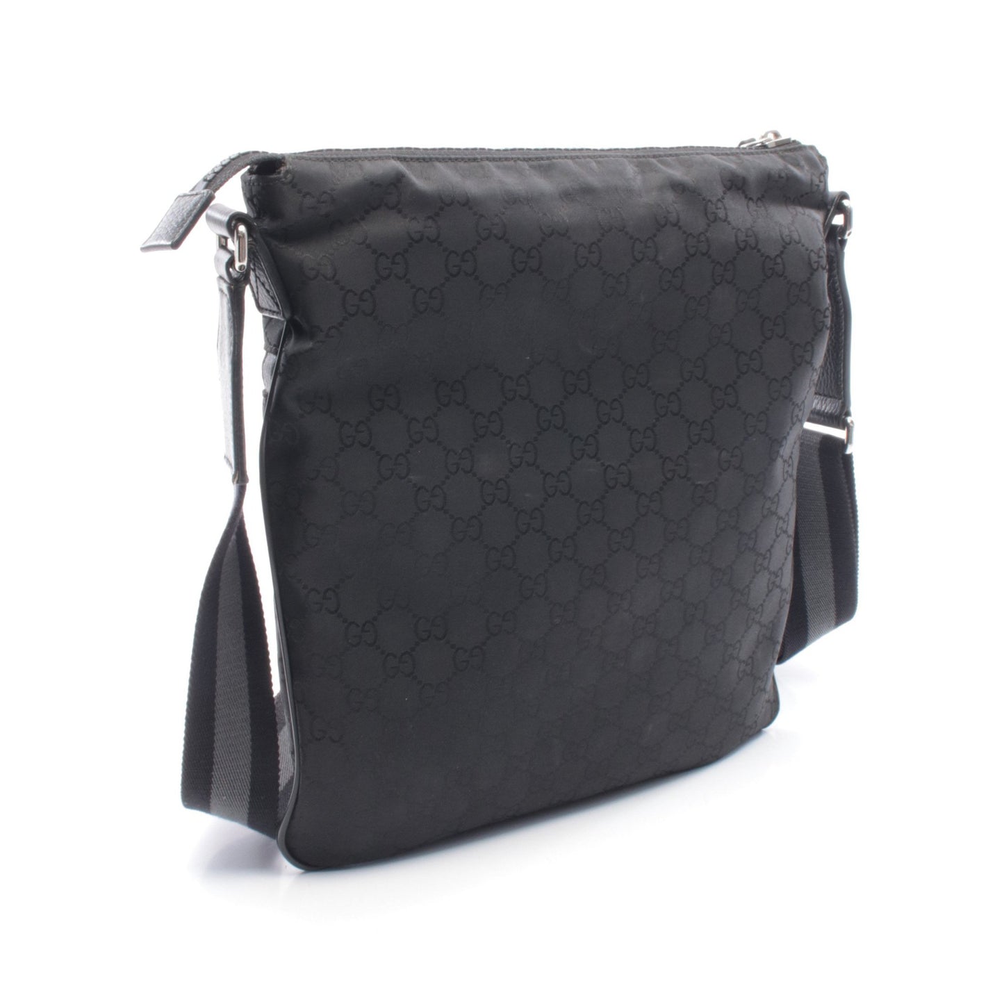 GG柄 ショルダーバッグ ナイロンキャンバス レザー ブラック グッチ バッグ GUCCI