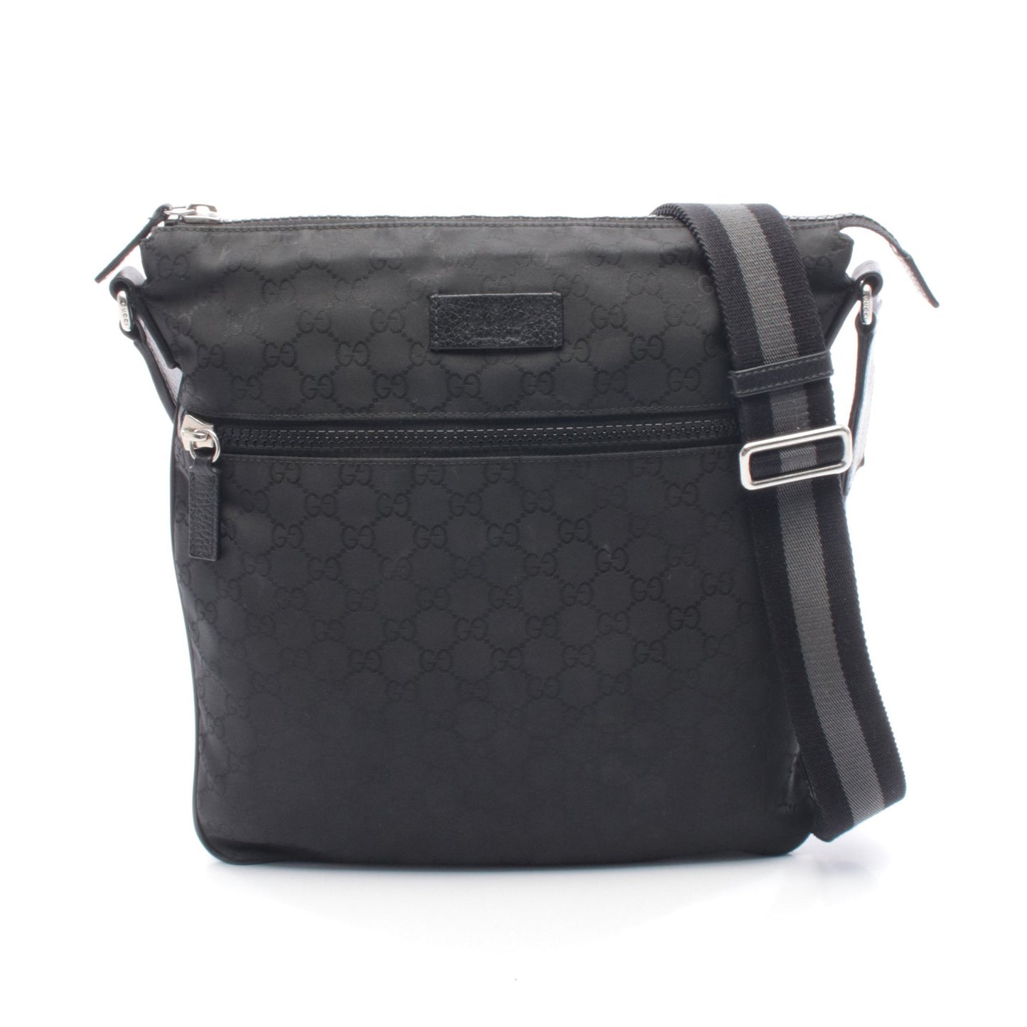 GG柄 ショルダーバッグ ナイロンキャンバス レザー ブラック グッチ バッグ GUCCI